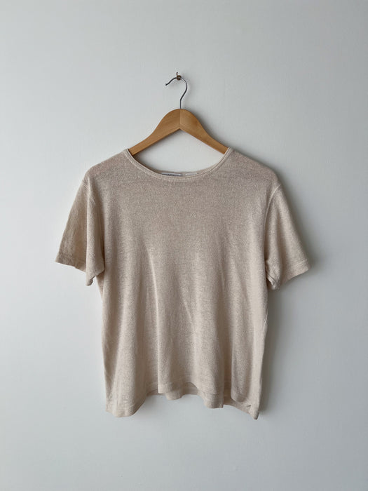 Natural Silk Knit Tee | L
