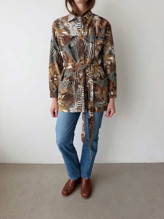 Safari Print Canvas Jacket | L