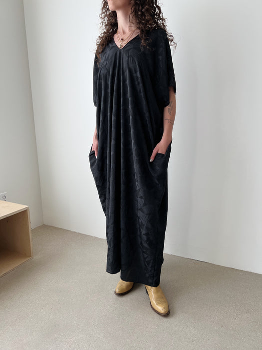 Black Satin Muumuu | L