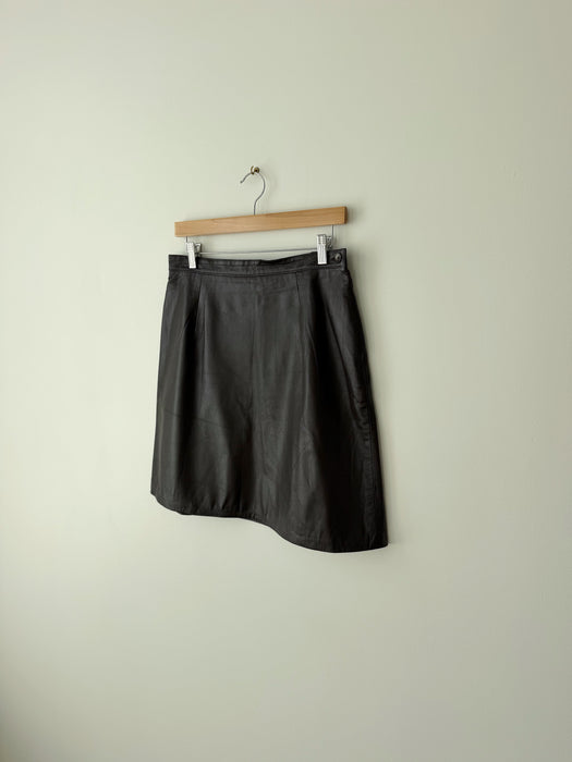 Dark Brown Leather Skirt | 30