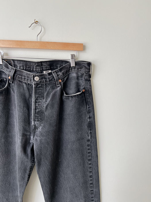 Worn Black Levi's 501 Denim | 34