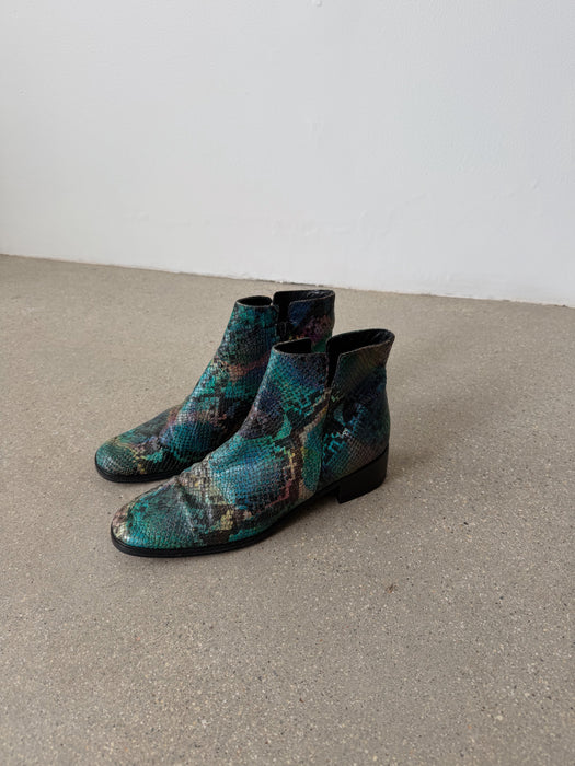 Leather Reptile Ankle Boot | 7-7.5