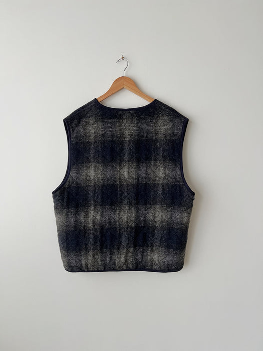 Navy & Grey Wool Vest | XL