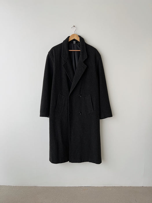 Charcoal Wool Cashmere Coat | XL