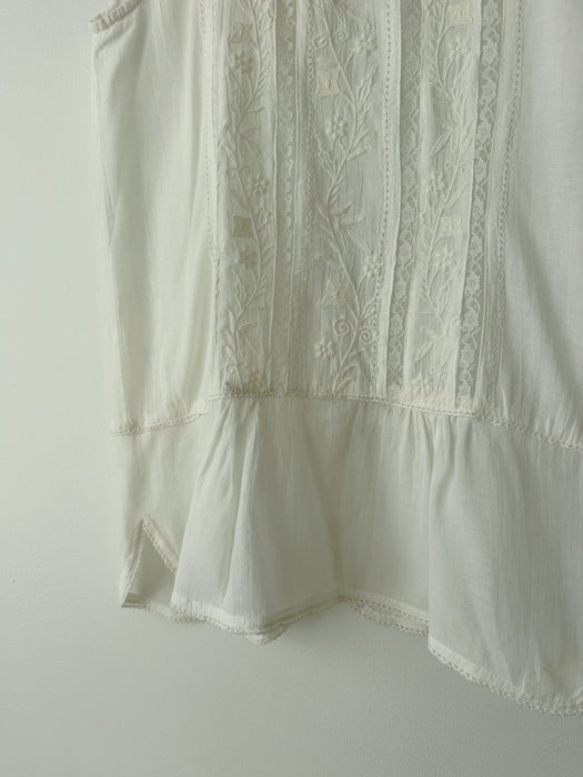 White Floral Lace Top | S