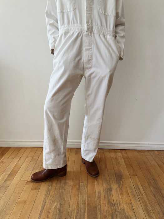 Distressed White Coveralls | M