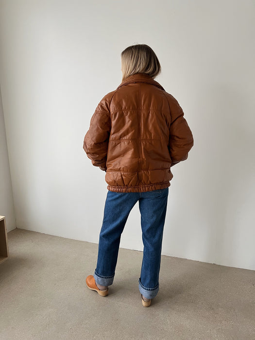 Camel Leather Bomber | L