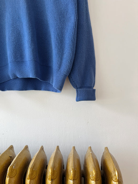Cornflower Cotton Knit Sweater | M/L