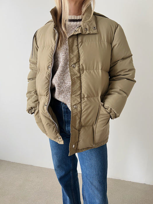 Tan Down Puffer Jacket | M