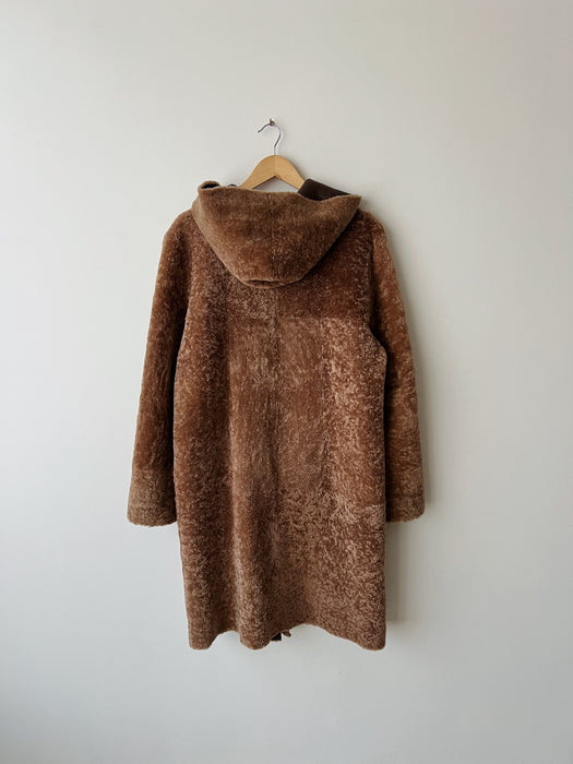 Brown Shearling Reversible Teddy Coat | M