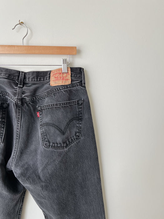 Worn Black Levi's 501 Denim | 34