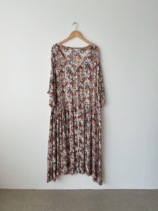 Floral Button Down Dress | 3X