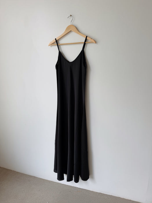 Black Satin Dress | L