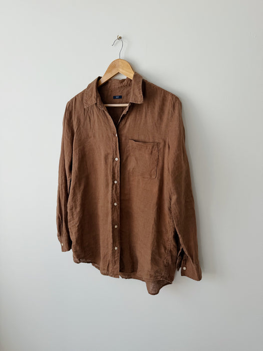 Brown Linen Shirt | M