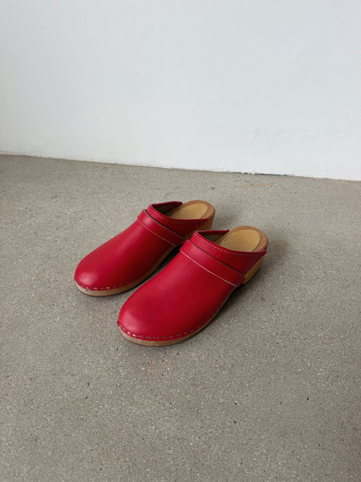 Red Leather Clog | 8.5