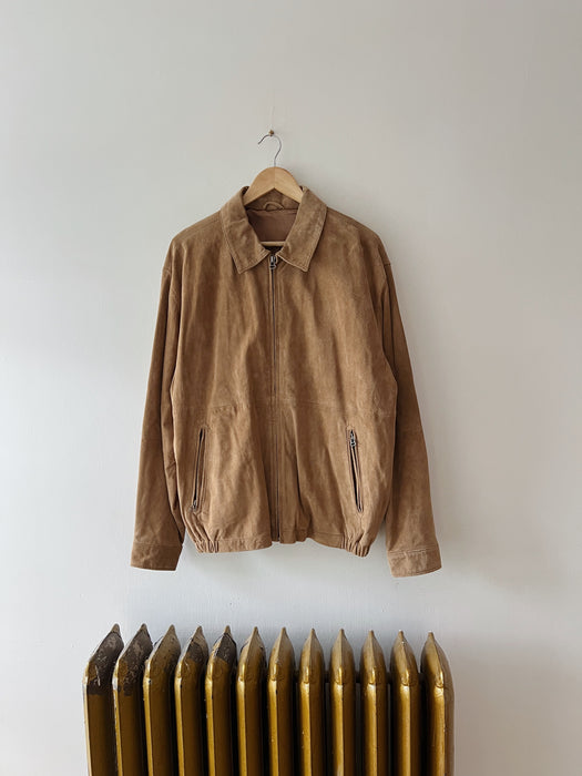 Tan Suede Bomber | L