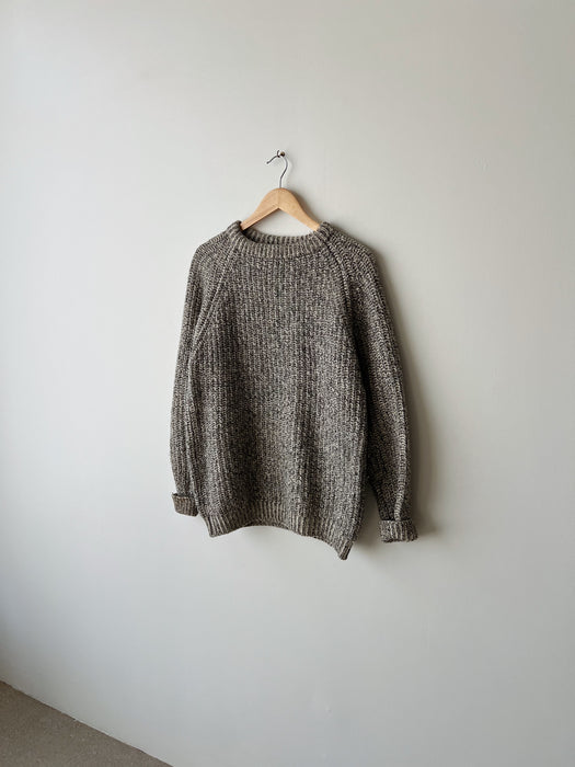 Marled Cream & Black Knit Sweater | L/XL