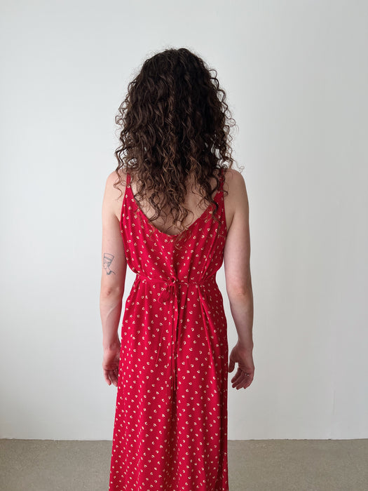 Red Floral Dress | L