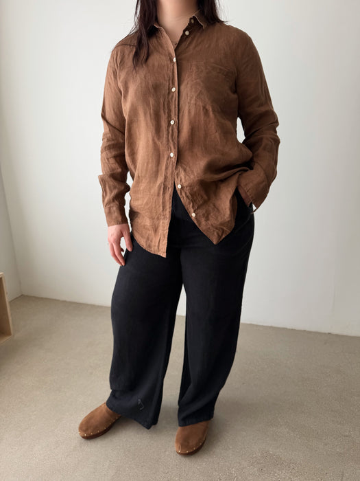 Brown Linen Shirt | M