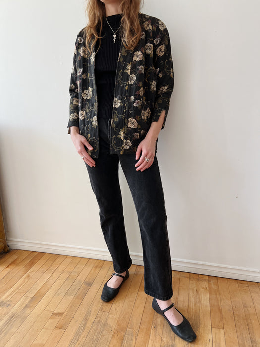 Black Floral Tapestry Jacket | S