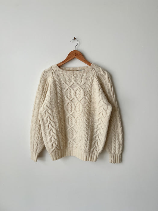 Cream Cable Knit Sweater | S/M