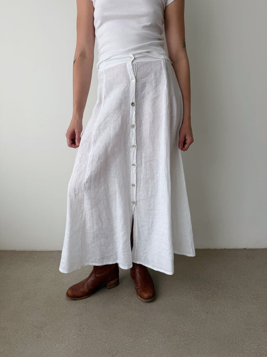 White Button Down Skirt | S