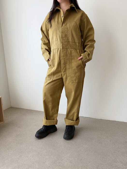 Olive Cotton Coveralls | L