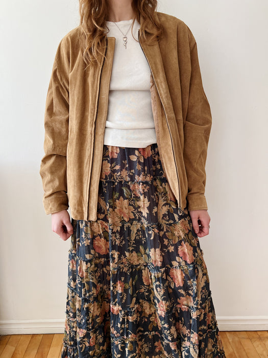 Tan Suede Bomber | L