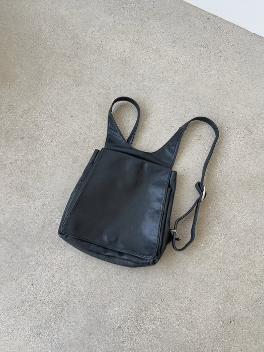 Black Leather Backpack