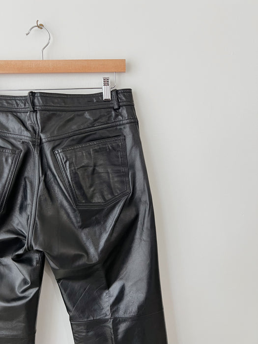 Black Leather Pants | 34