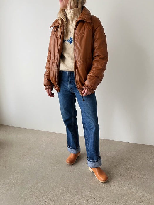 Camel Leather Bomber | L