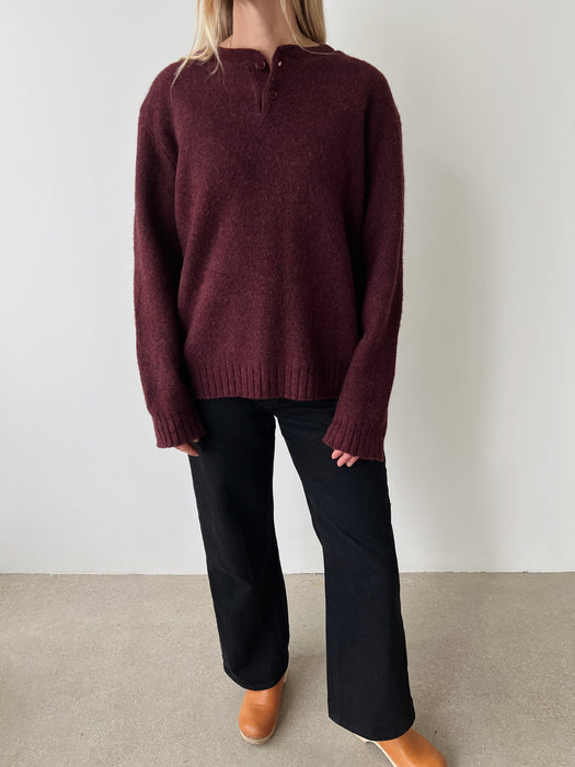 Wool Club Monaco Henley Sweater | L