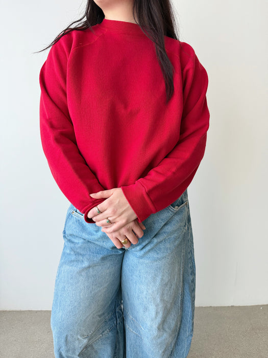 Cherry Red Raglan Crewneck | M/L