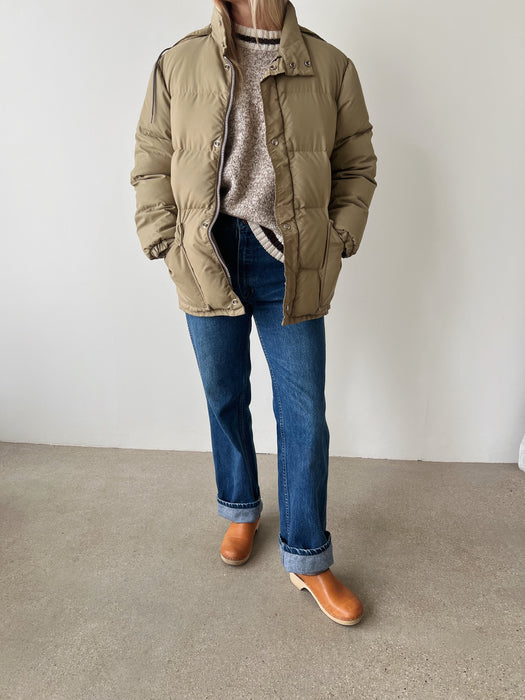 Tan Down Puffer Jacket | M