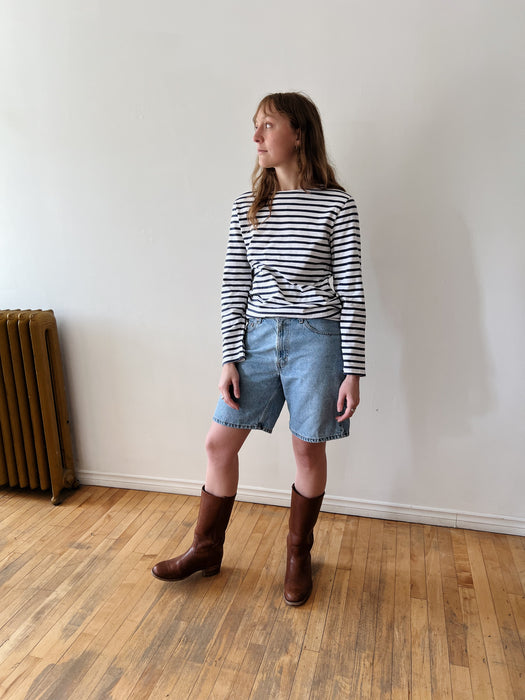 Navy Striped Longsleeve Top | M/L