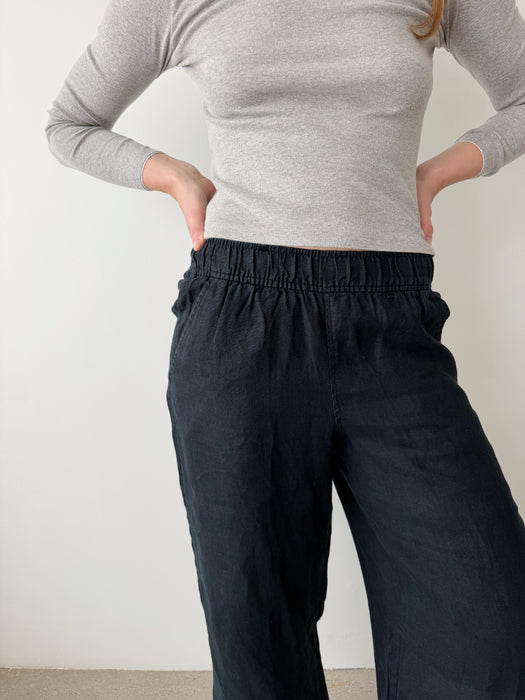 Black Linen Pants | M