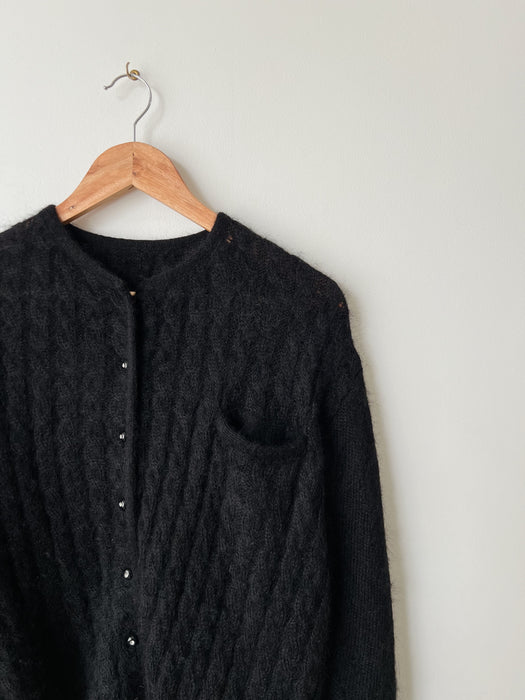 Black Mohair Cardigan | M/L