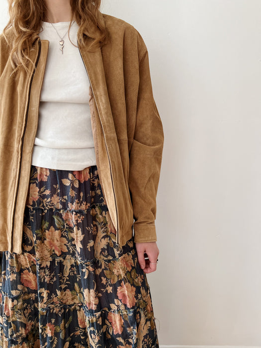 Tan Suede Bomber | L