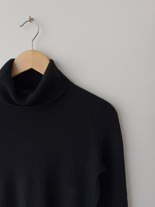Black Cashmere Turtleneck | S