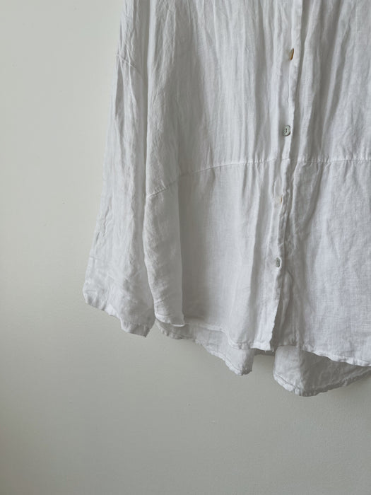 White Linen Blouse | L