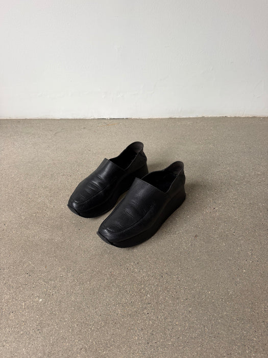 Black Leather Platform Shoe | 6.5/7