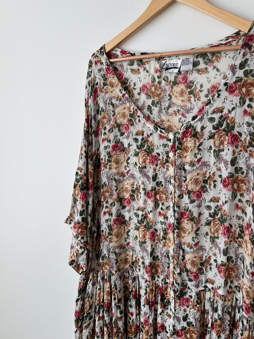 Floral Button Down Dress | 3X