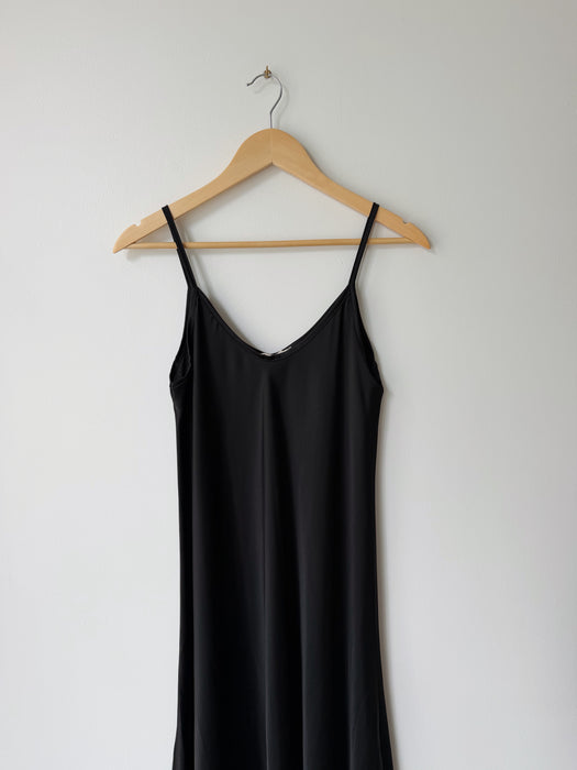 Black Satin Dress | L