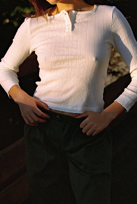 LA Relaxed Square Pointelle Henley
