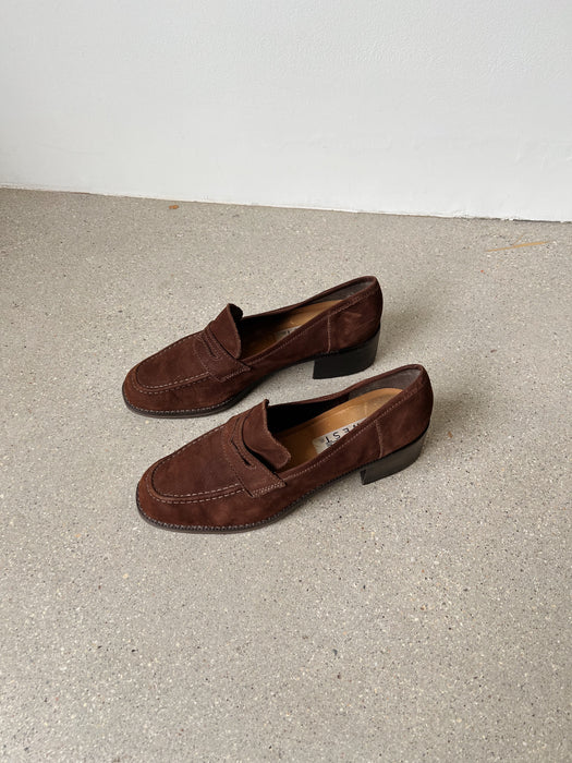 Brown Suede Loafers | 8