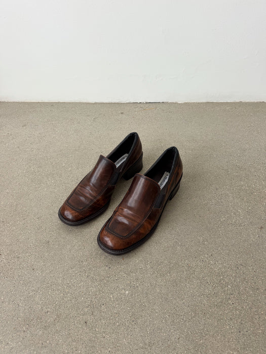 Distressed Brown Leather Loafer | 9.5/10