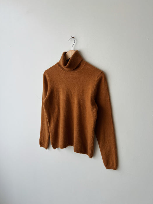 Caramel Cashmere Turtleneck Sweater | S