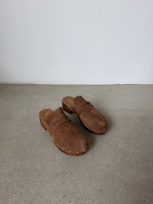 Brown Suede Clogs | 9