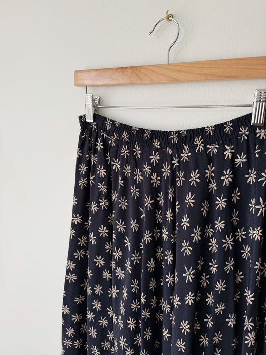 Navy Floral Skirt | M