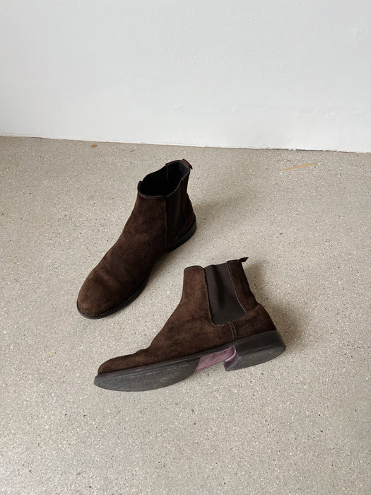 Espresso Brown Suede Chelsea Boots | 7.5